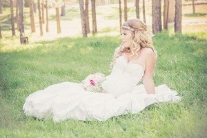 bride in grass
